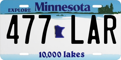 MN license plate 477LAR