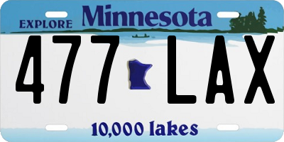 MN license plate 477LAX
