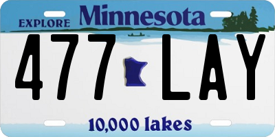 MN license plate 477LAY