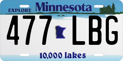 MN license plate 477LBG