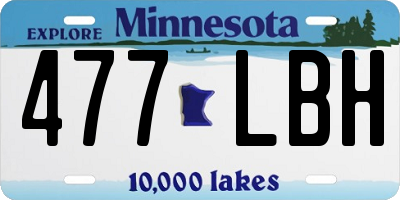 MN license plate 477LBH