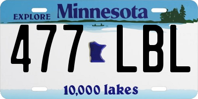 MN license plate 477LBL