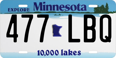 MN license plate 477LBQ