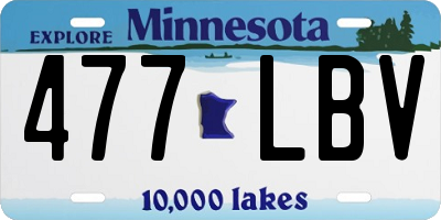MN license plate 477LBV