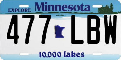 MN license plate 477LBW
