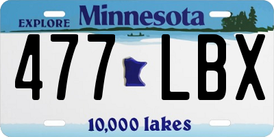 MN license plate 477LBX