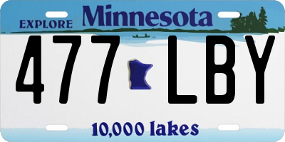 MN license plate 477LBY