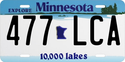 MN license plate 477LCA