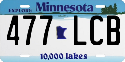 MN license plate 477LCB