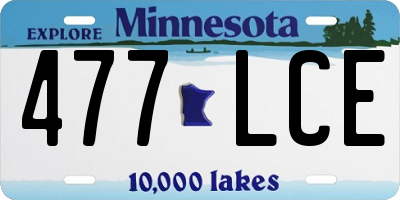 MN license plate 477LCE