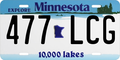 MN license plate 477LCG