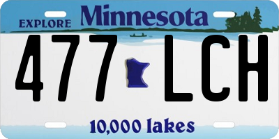 MN license plate 477LCH