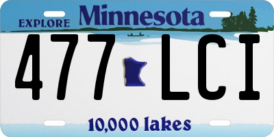 MN license plate 477LCI