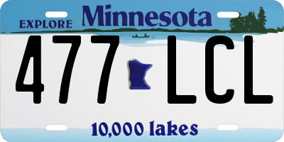 MN license plate 477LCL