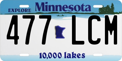 MN license plate 477LCM