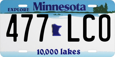 MN license plate 477LCO