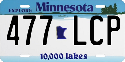 MN license plate 477LCP