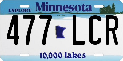 MN license plate 477LCR