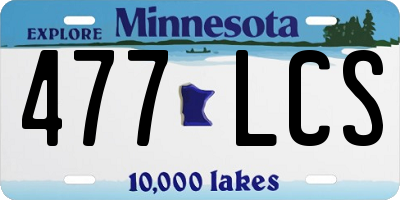 MN license plate 477LCS