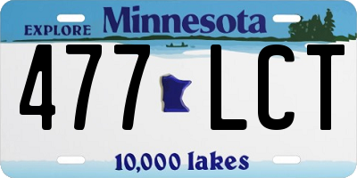 MN license plate 477LCT