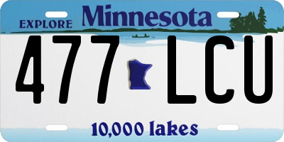 MN license plate 477LCU