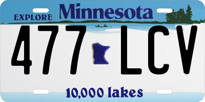 MN license plate 477LCV
