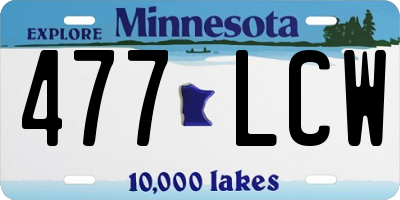 MN license plate 477LCW