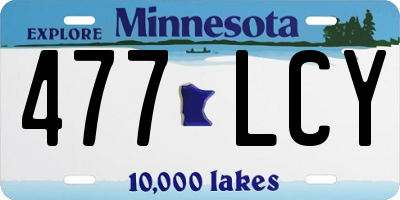 MN license plate 477LCY