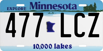 MN license plate 477LCZ