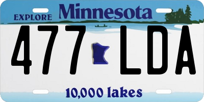 MN license plate 477LDA