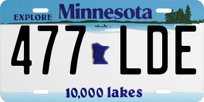 MN license plate 477LDE