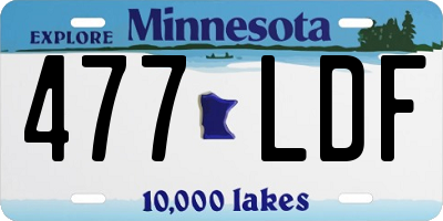 MN license plate 477LDF