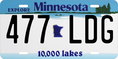 MN license plate 477LDG