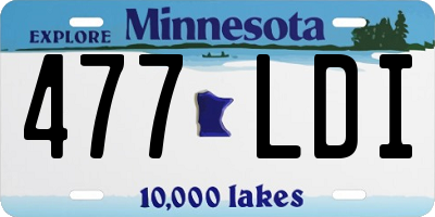 MN license plate 477LDI