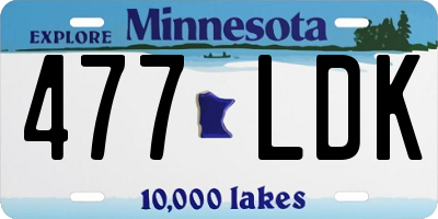 MN license plate 477LDK