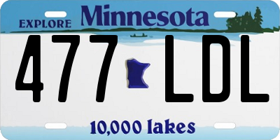 MN license plate 477LDL