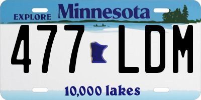MN license plate 477LDM