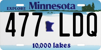 MN license plate 477LDQ