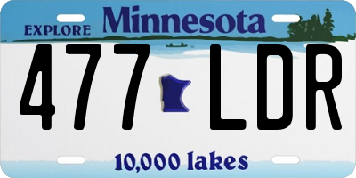 MN license plate 477LDR