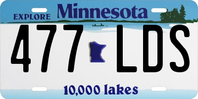 MN license plate 477LDS