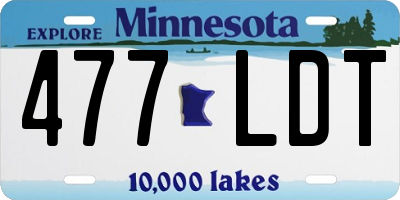 MN license plate 477LDT