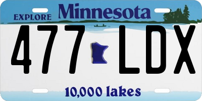 MN license plate 477LDX