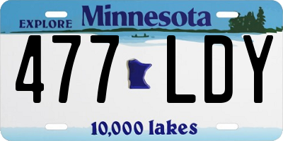 MN license plate 477LDY