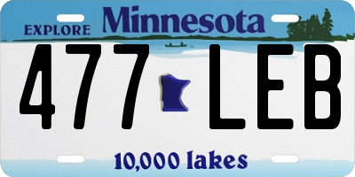 MN license plate 477LEB