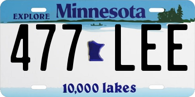 MN license plate 477LEE