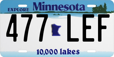 MN license plate 477LEF