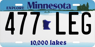 MN license plate 477LEG
