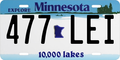 MN license plate 477LEI