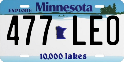 MN license plate 477LEO