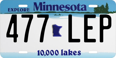 MN license plate 477LEP